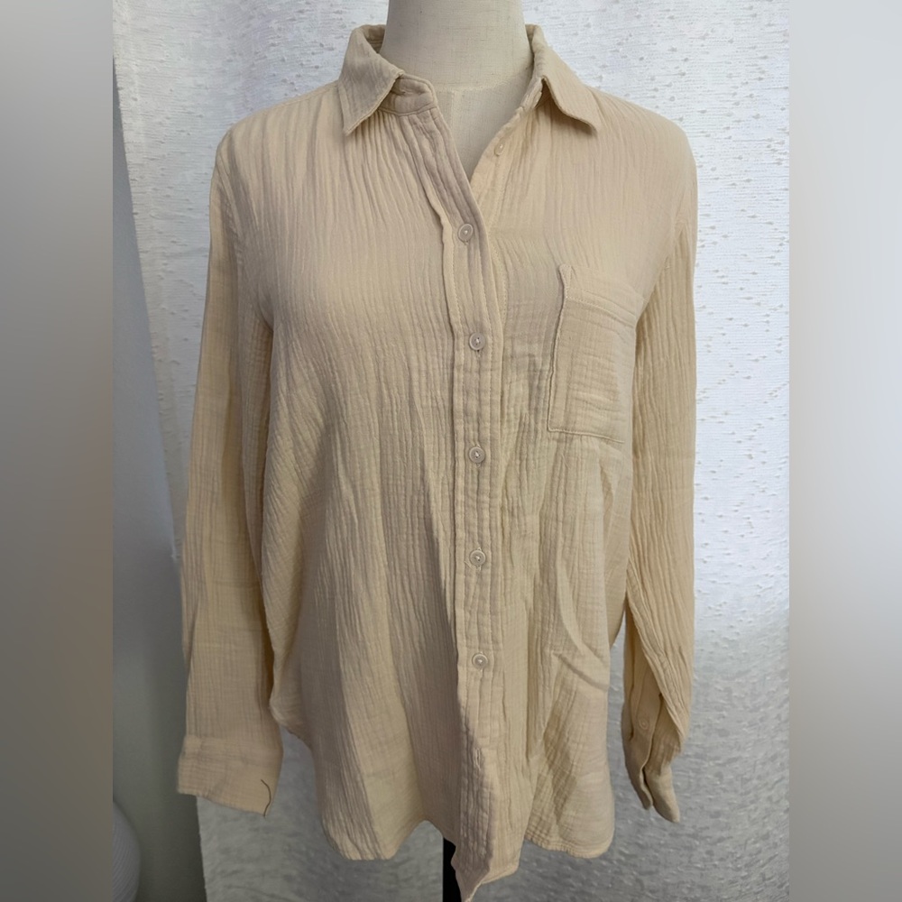 J.Crew Cream Textured Shirt NWT